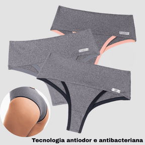 Kit Calcinhas Cintura Alta FitBelle [A Prova de Vazamentos]