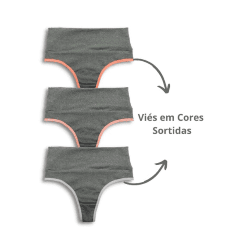 Kit Calcinhas Cintura Alta FitBelle [A Prova de Vazamentos]