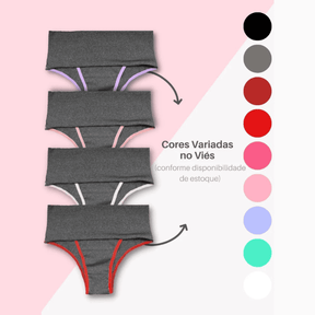 Kit Calcinhas Cintura Alta FitBelle [A Prova de Vazamentos]