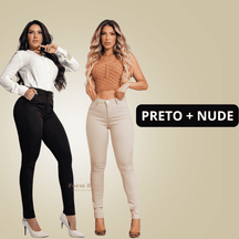 [KIT 2 CALÇAS] BelleJeans | Calça Jeans Modeladora  - Cós Alto que Modela