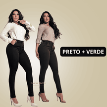 [KIT 2 CALÇAS] BelleJeans | Calça Jeans Modeladora  - Cós Alto que Modela