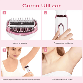 Depilador Elétrico 4 em 1 - DermaBelle® + Brindes