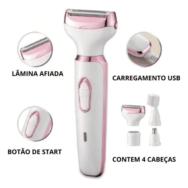Depilador Elétrico 4 em 1 - DermaBelle® + Brindes