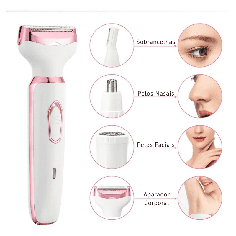 Depilador Elétrico 4 em 1 - DermaBelle® + Brindes