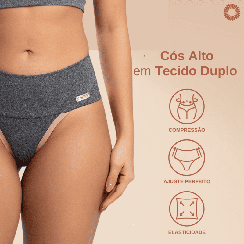 Kit Calcinhas Cintura Alta FitBelle [A Prova de Vazamentos]