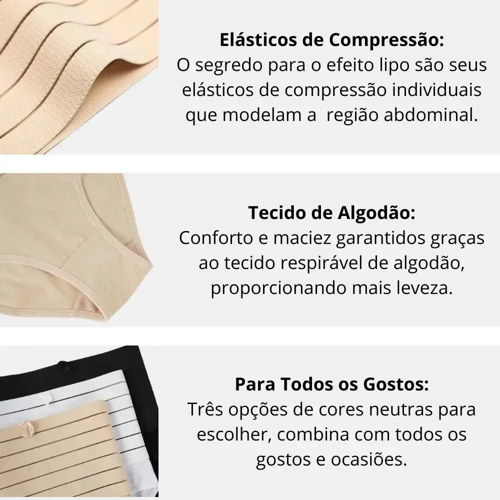 Calcinha Modeladora BelleForm- Seca Barriga - Efeito Lipo