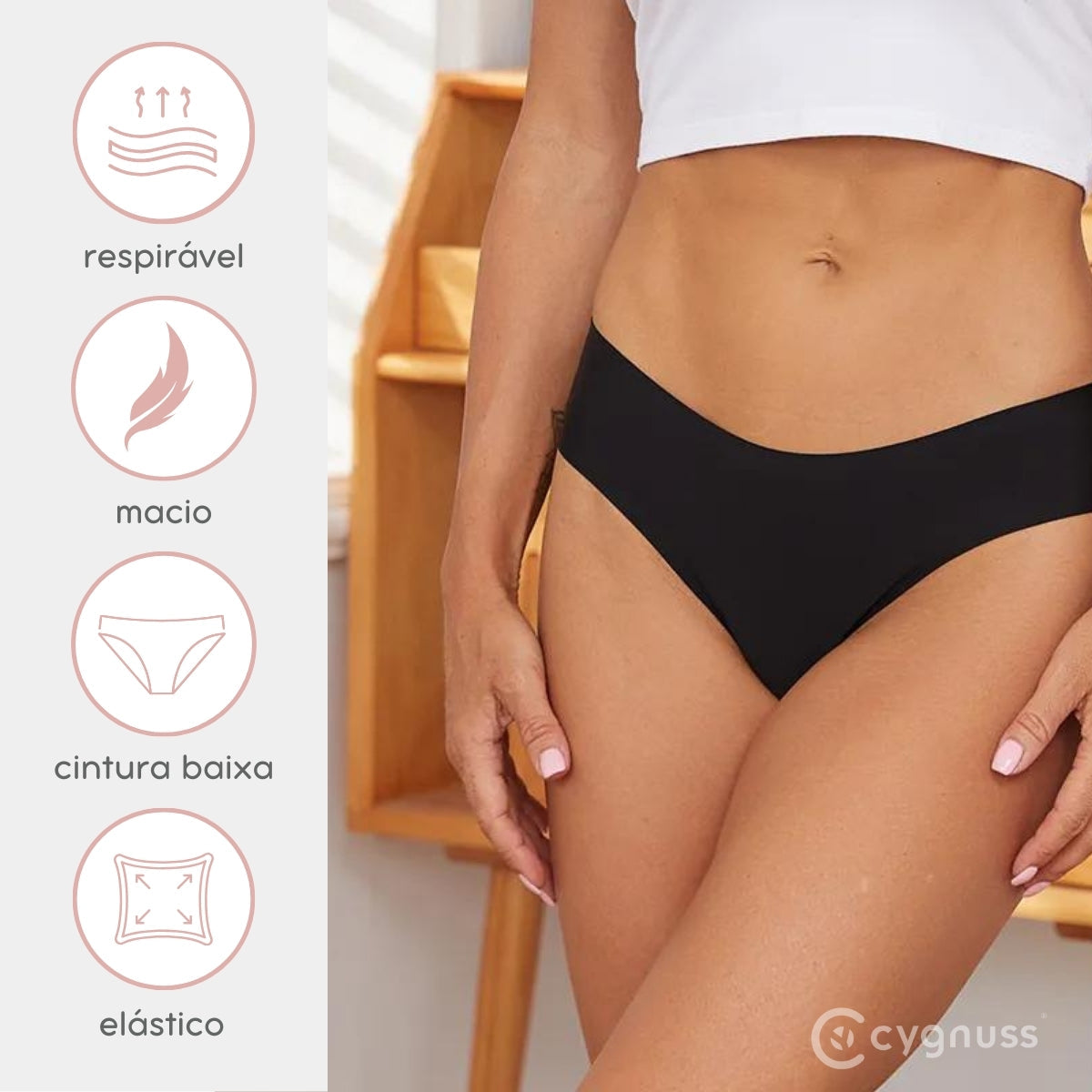 Kit 10 Unidades Calcinha Soft - Corte a Laser Sem Costura