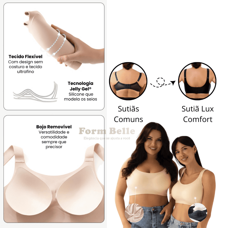 Sutiã Modelador Lux Comfort Sem Costura - Sustentação e Conforto [COMPRE 1 LEVE 2] + BRINDES