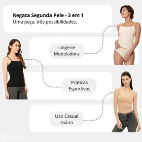 Regata Modeladora Segunda Pele - 3 em 1