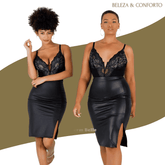 Saia Midi Modeladora de Couro - BelleForm