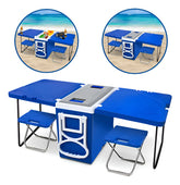 Caixa Termica 32 Litros 5 Em 1 Com Tampa Hermética E Rodinha - Azul