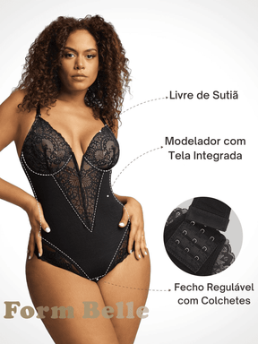 Body Modelador de Renda - FormShaper + [BRINDE EXCLUSIVO]