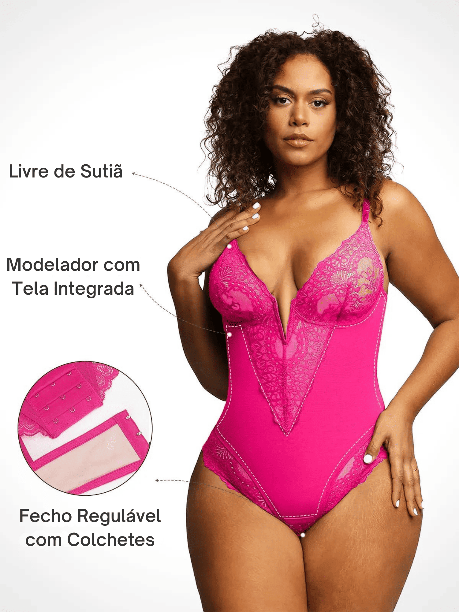 Body Modelador de Renda - FormShaper + [BRINDE EXCLUSIVO]
