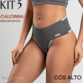 Kit Calcinhas Cintura Alta FitBelle [A Prova de Vazamentos]