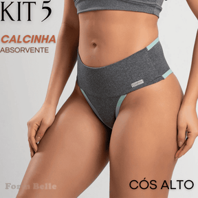 Kit Calcinhas Cintura Alta FitBelle [A Prova de Vazamentos]
