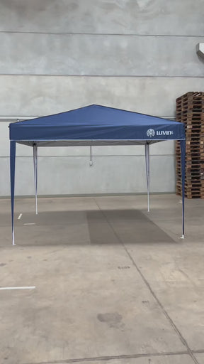 Tenda Gazebo Sanfonada Articulada Luvinco 3x3m Azul Impermeável Resistente Proteção Ao Ar Livre Camping Praia Eventos Montagem Prática Estrutura Resistente Durável